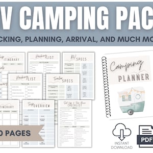 RV CAMPING PLANNER  | Packing Check List, Trip Planner, Meal Planner