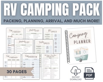 RV CAMPING PLANNER  | Packing Check List, Trip Planner, Meal Planner