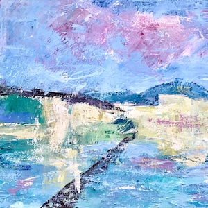 Abstract  expressionist painting inspired by Gustave Loiseau / Contemporary art 24&quot;x18&quot;