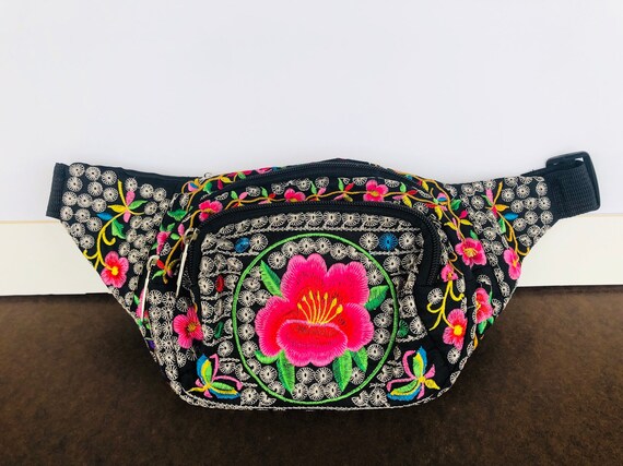Floral Embroidered Fanny Pack Etsy