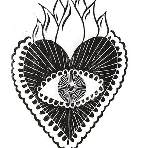 Corazón Linocut Print