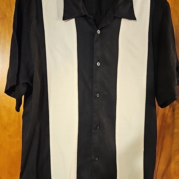 The Havanera Co. mens white and black vertical striped size XL