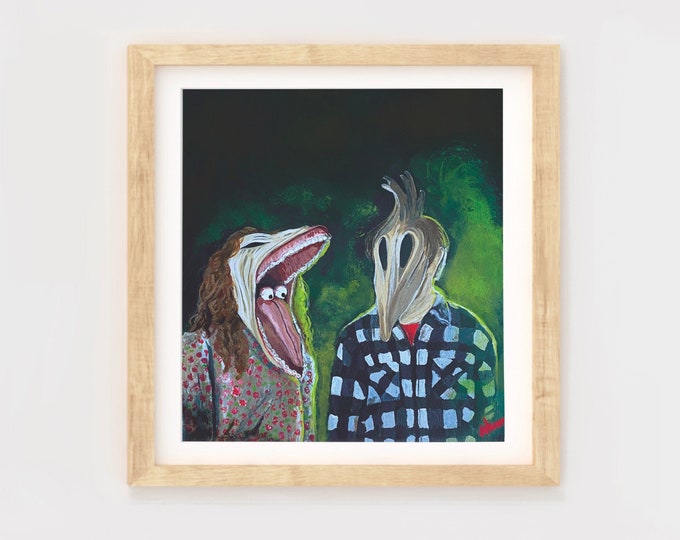 Beetlejuice, Original Art Print, The Maitlands, Spooky Classic Film, Popular Halloween Movie, Acrylic Painting Movie Print, 90s classic