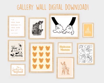 10 PACK Digital Download Gallery Wall Set - Disneyland, WDW, magical prints,kids room,DCP, nursery, instant download mixed set, print set