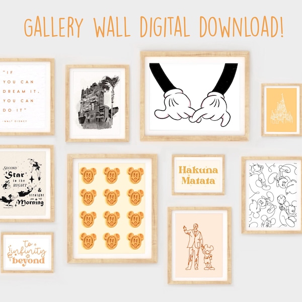 10 PACK Digital Download Gallery Wall Set - Disneyland, WDW, magical prints,kids room,DCP, nursery, instant download mixed set, print set