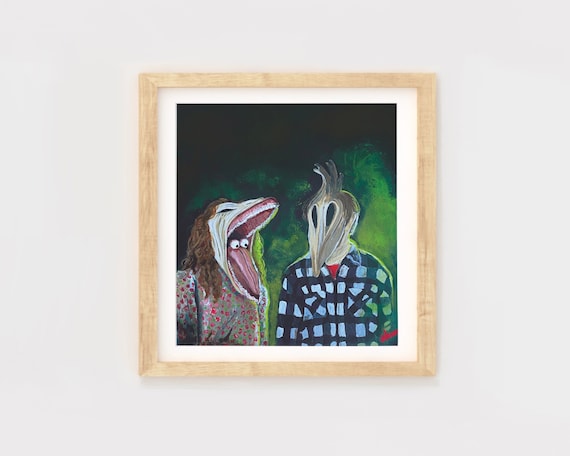 Beetlejuice, Original Art Print, The Maitlands, Spooky Classic Film, Popular Halloween Movie, Acrylic Painting Movie Print, 90s classic