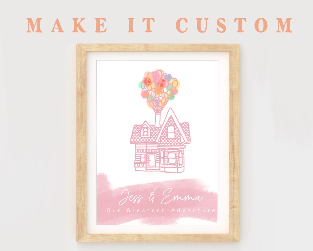 Custom Disney Print, Disney Wedding Gift, Disney Fan, Disney up Art, up ...