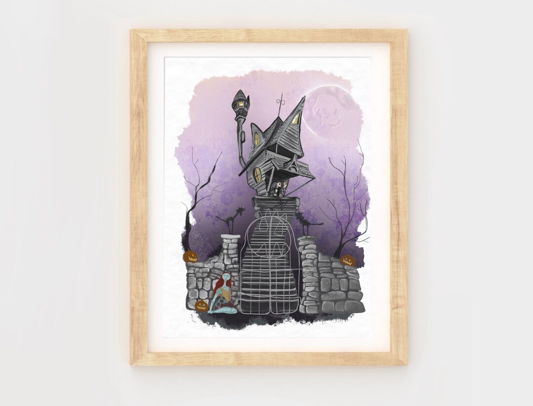 Jack Skellington House, Halloweentown, Spooky Print, Nightmare Before