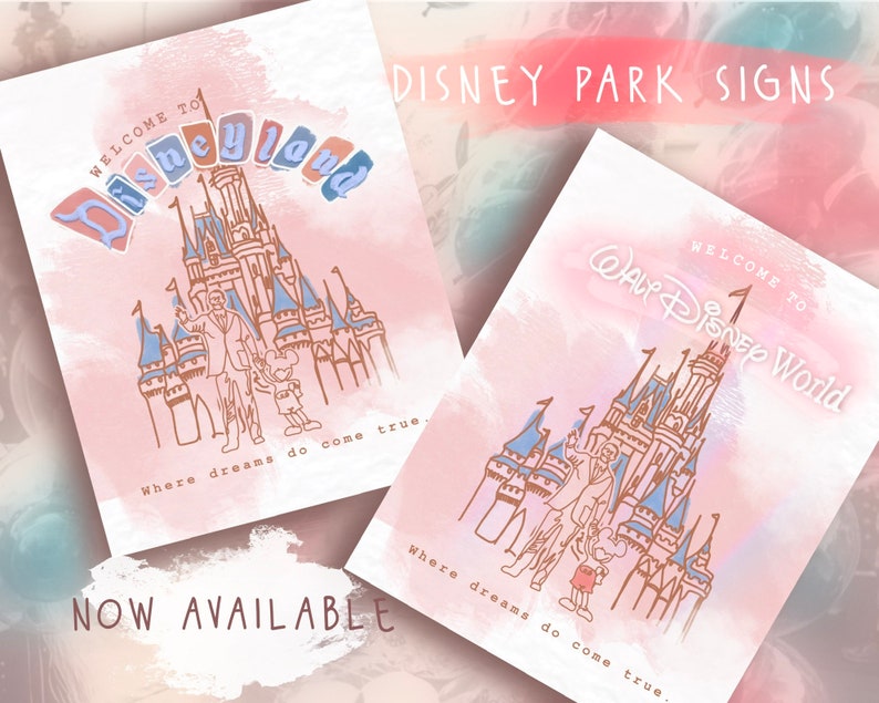 Walt Disney World Park Sign Disney Sign Disney Gifts Disney | Etsy