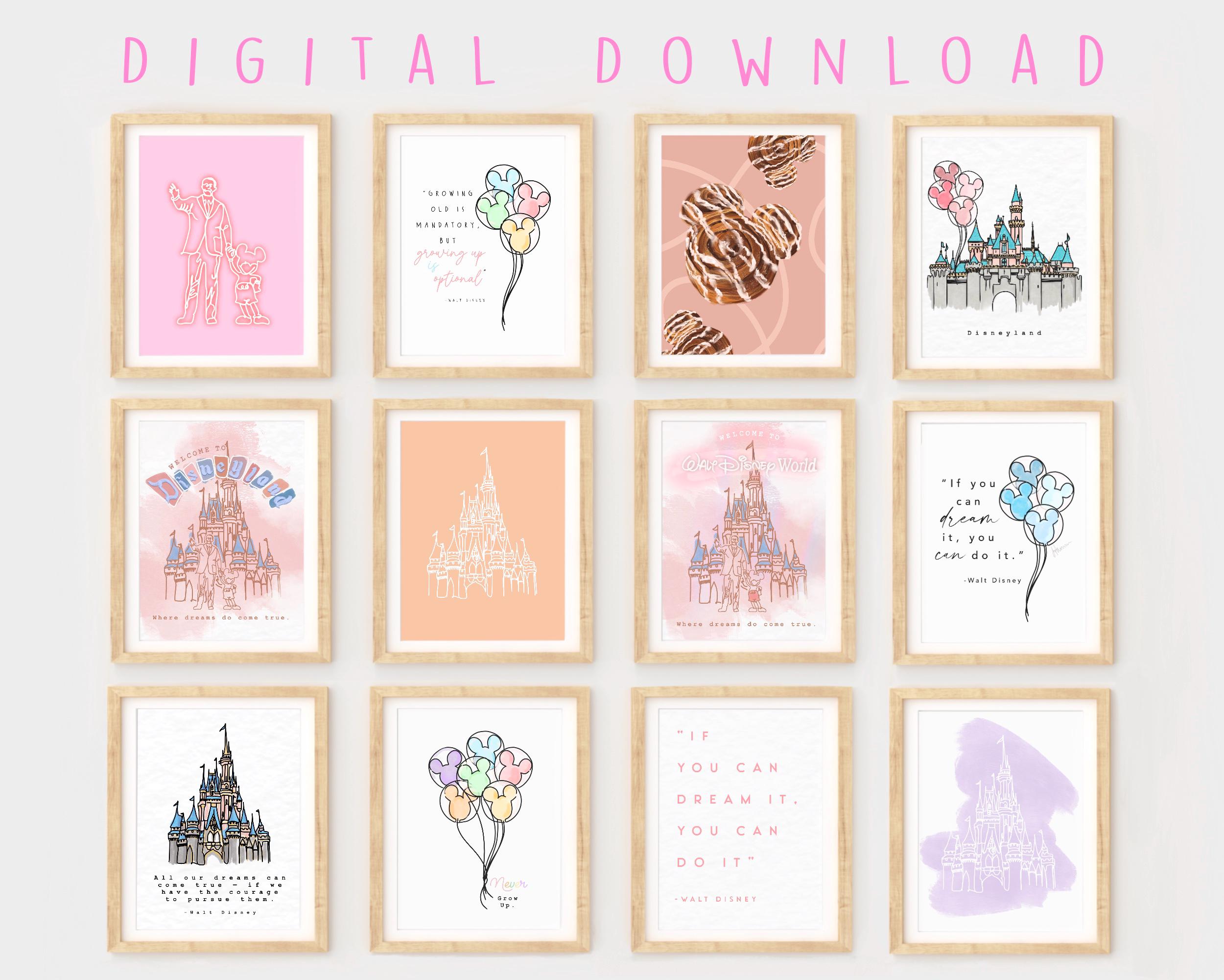 12 PACK Digital Download - ALL 12 prints 8x10 - Disneyland, Walt Disney world, magical prints, kids room, DCP, nursery, print now