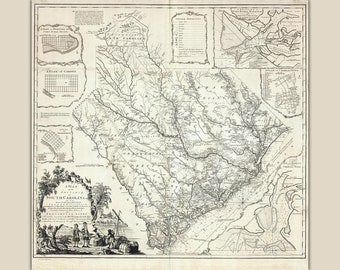 24x36 Vintage Reproduction Civil War Map Broad River South Carolina 1864