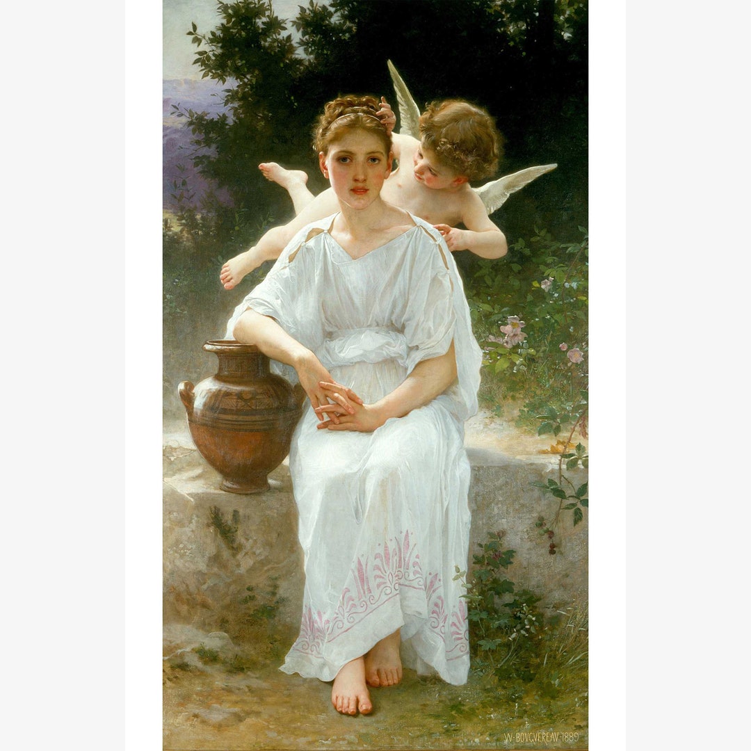 William-adolphe Bouguereau; Premiere Reverie (murmurs of Love