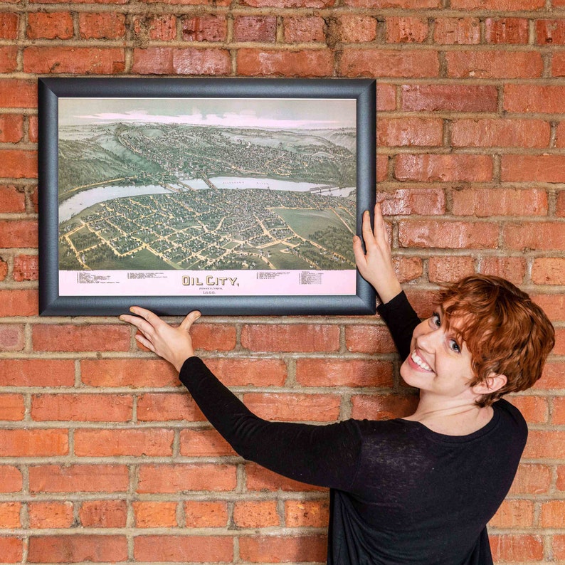 Map of Oil City Pennsylvania 1896 Antique Birdseye Map Etsy