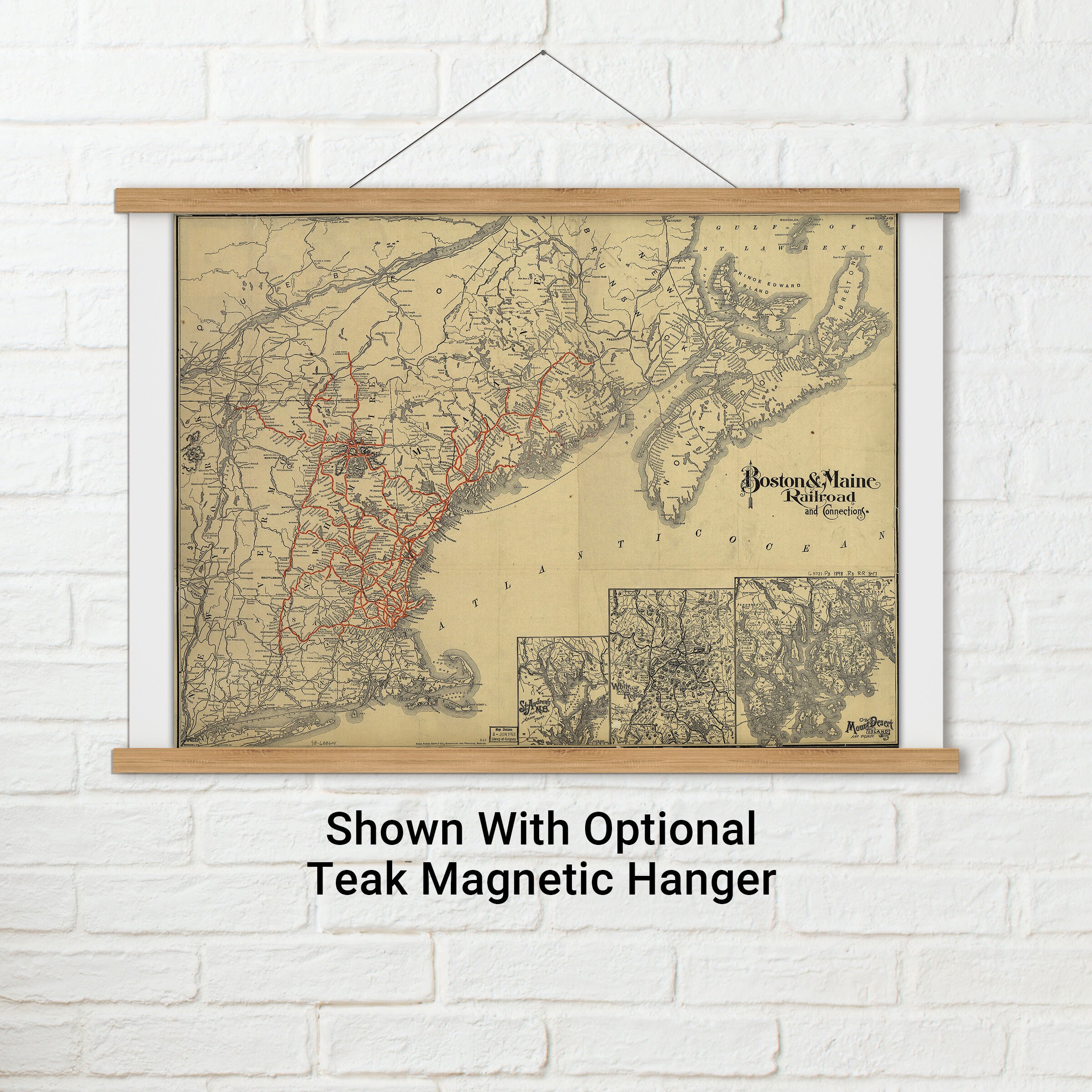 poster métal 1898 map of the Boston and Maine Railroad décoration murale poster métal 1898 map of the Boston and Maine Railroad décoration murale