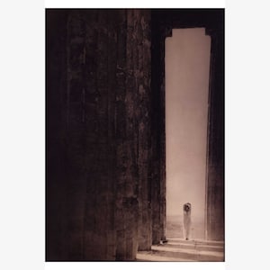 Edward Steichen Isadora Duncan in the Parthenon Fine Custom Print - Teak Wood Magnetic Hanger Frame Optional