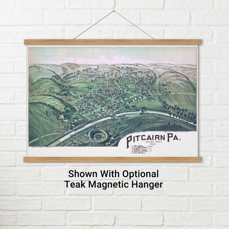 Map of Pitcairn Pennsylvania 1901 Antique Birdseye Map Etsy