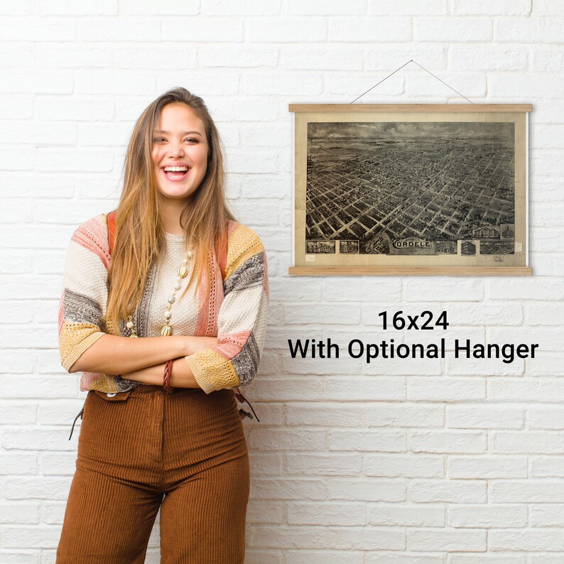 Cordele Antique Birdseye Map 1908 Teak Wood Etsy