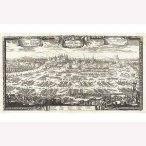 Map of Krakow (Cracow) Poland; Antique Map by Pufendorf, 1697 -  Teak Wood Magnetic Hanger Frame Optional