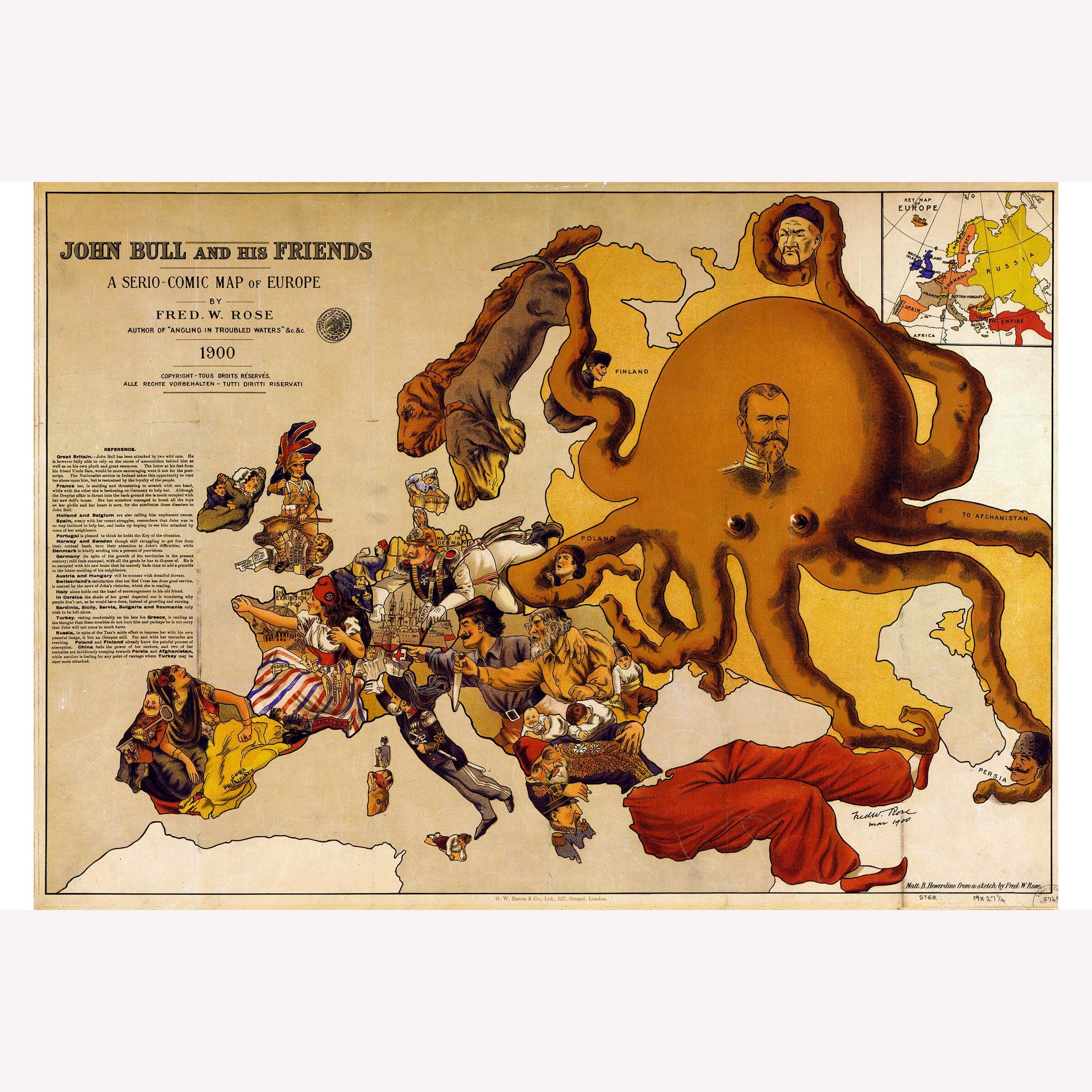 Map Of Europe 1900 Map Of Europe 1900 John Bull And His Friends Antique | Etsy Canada