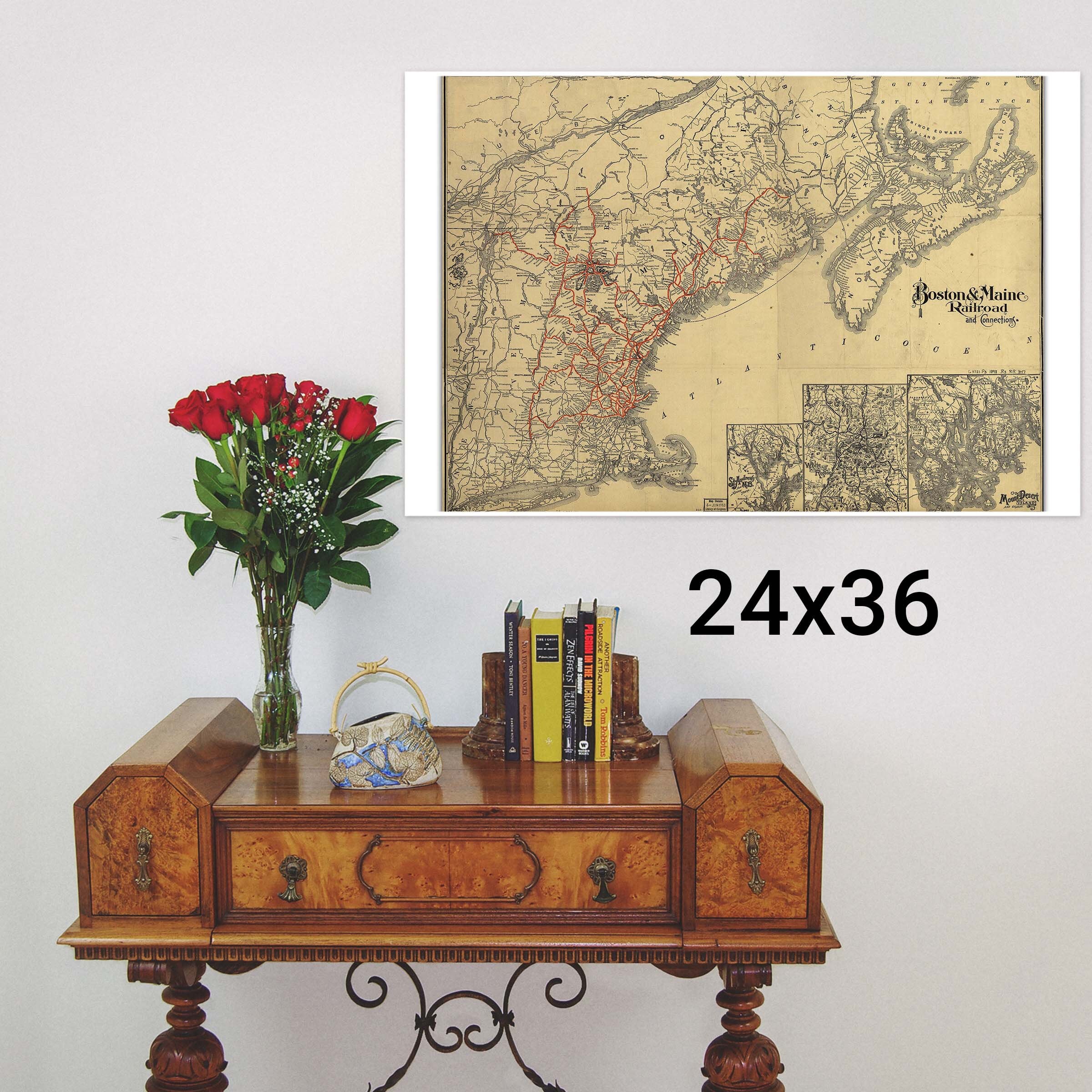 poster métal 1898 map of the Boston and Maine Railroad décoration murale poster métal 1898 map of the Boston and Maine Railroad décoration murale