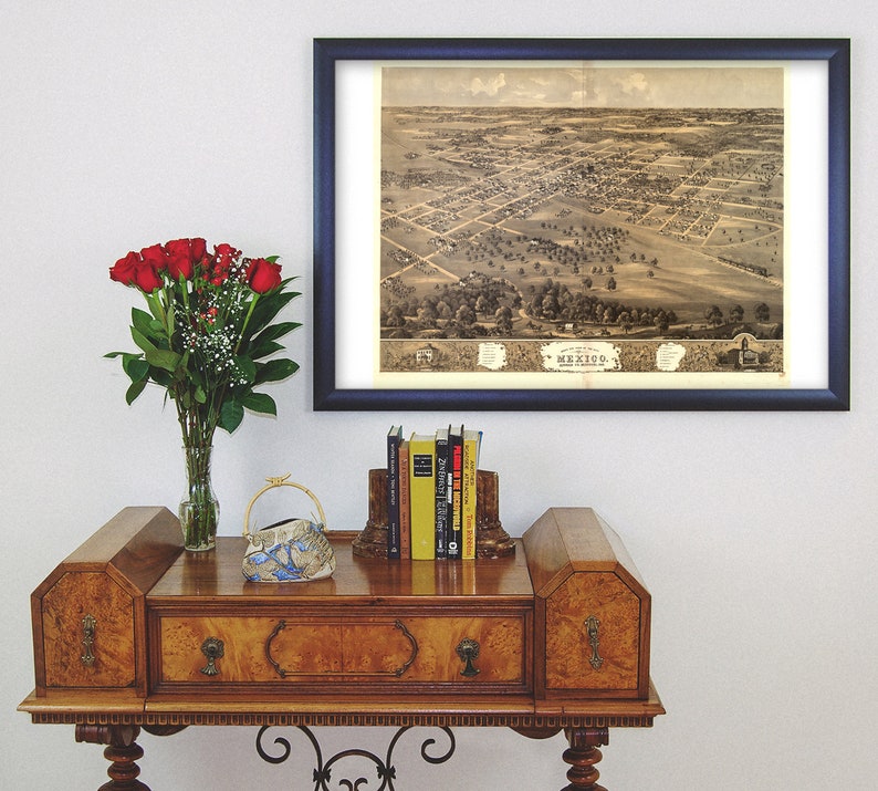 Map of Mexico Missouri Antique Map Pictorial or Birdseye Etsy