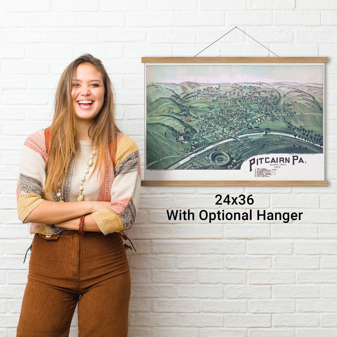 Map of Pitcairn Pennsylvania 1901 Antique Birdseye Map Etsy