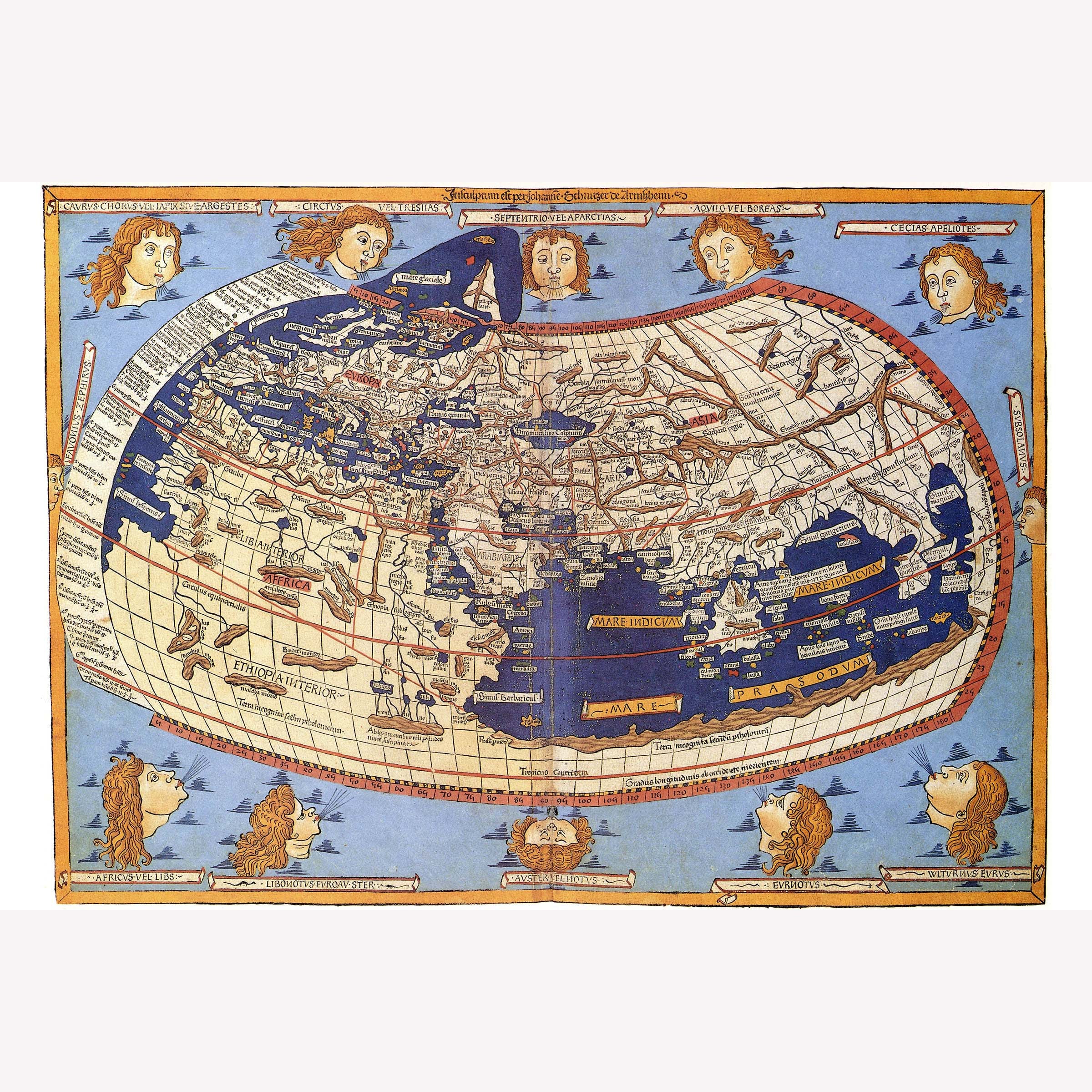 Ptolemy World Map 1482 World Map According To Ptolemy Antique Map Historical | Etsy Uk