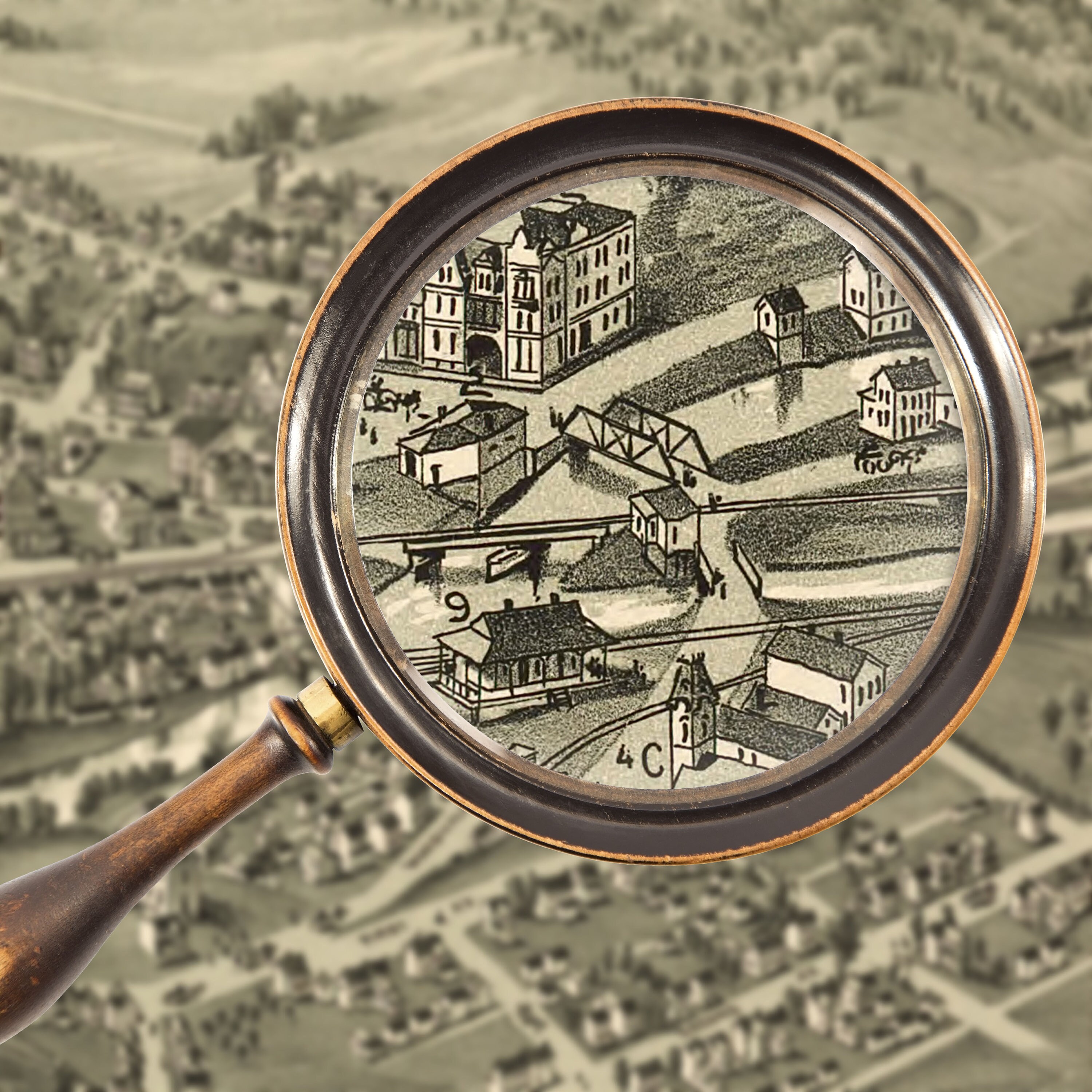 Dunbar Fayette County Pennsylvania. Antique Birdseye Map Etsy