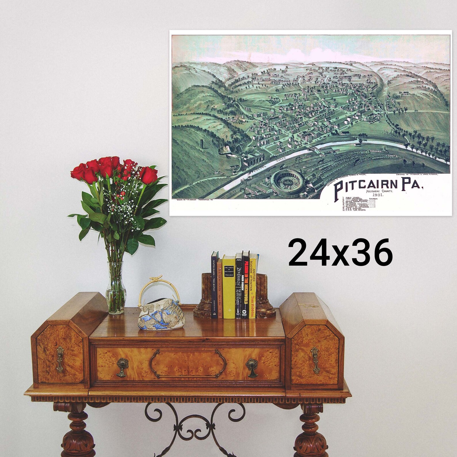 Map of Pitcairn Pennsylvania 1901 Antique Birdseye Map Etsy