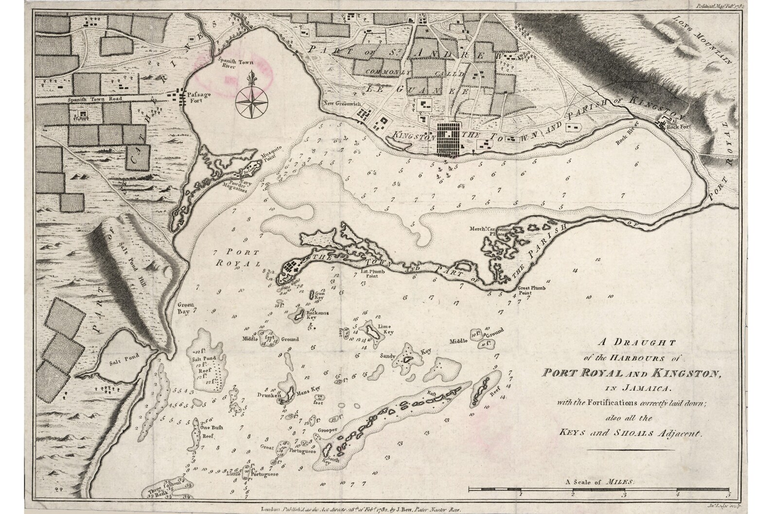 Map of Port Royal and Kingston Harbor 1792 Etsy