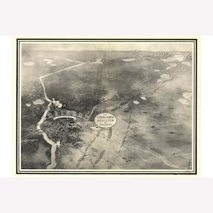 Brainerd, Minnesota; Cuyuna Range Addition; Antique Birdseye Map 1914 -  Teak Wood Magnetic Hanger Frame Optional
