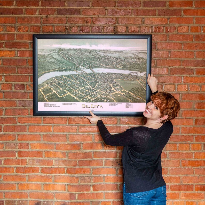 Map of Oil City Pennsylvania 1896 Antique Birdseye Map Etsy