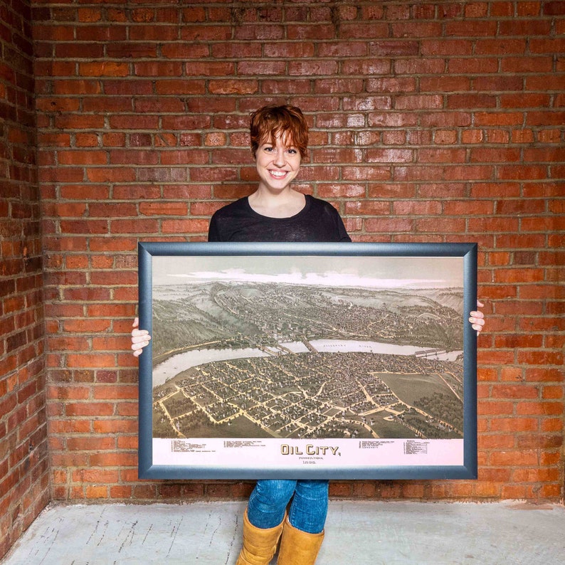 Map of Oil City Pennsylvania 1896 Antique Birdseye Map Etsy