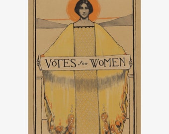 Votes for Women Poster, Suffrage Movement 1913 Poster - Teak Wood Magnetic Hanger Frame Optional