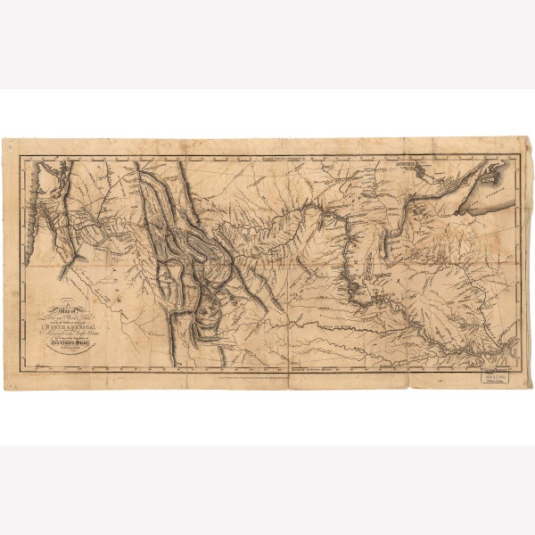 Lewis and Clark's Track Across the West; Antique Map; 1814 -  Teak Wood Magnetic Hanger Frame Optional