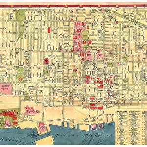 Street Map of Downtown Toronto by Shell Oil 1930's | Etsy