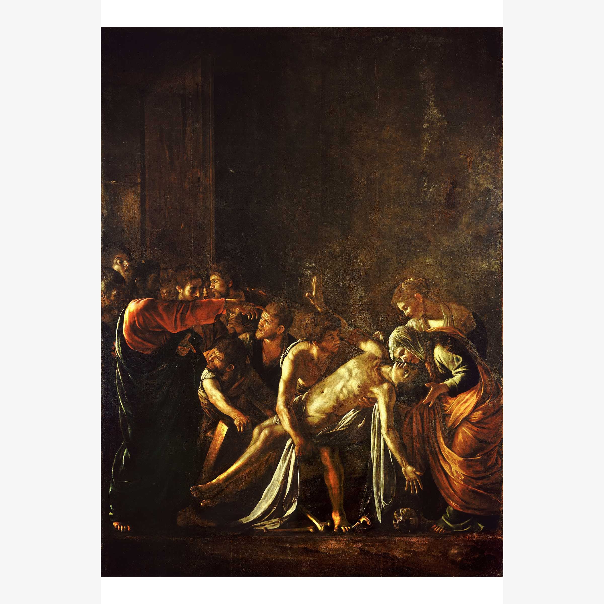 Caravaggio; Raising of Lazarus; Christian Art; Fine Giclee Print - Teak Wood Magnetic Hanger Frame Optional