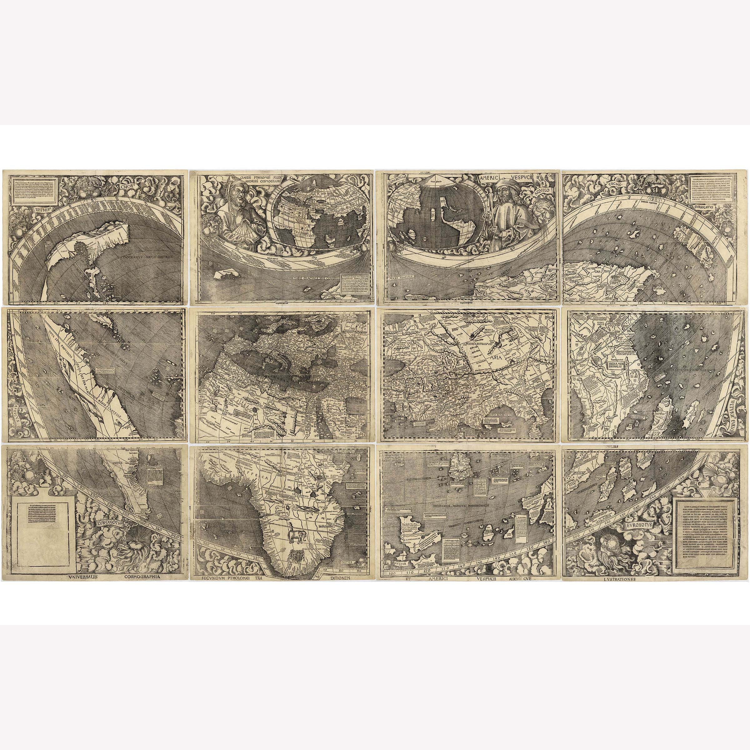 World Map by Martin Waldseemuller 1507 Historic Map Custom Etsy