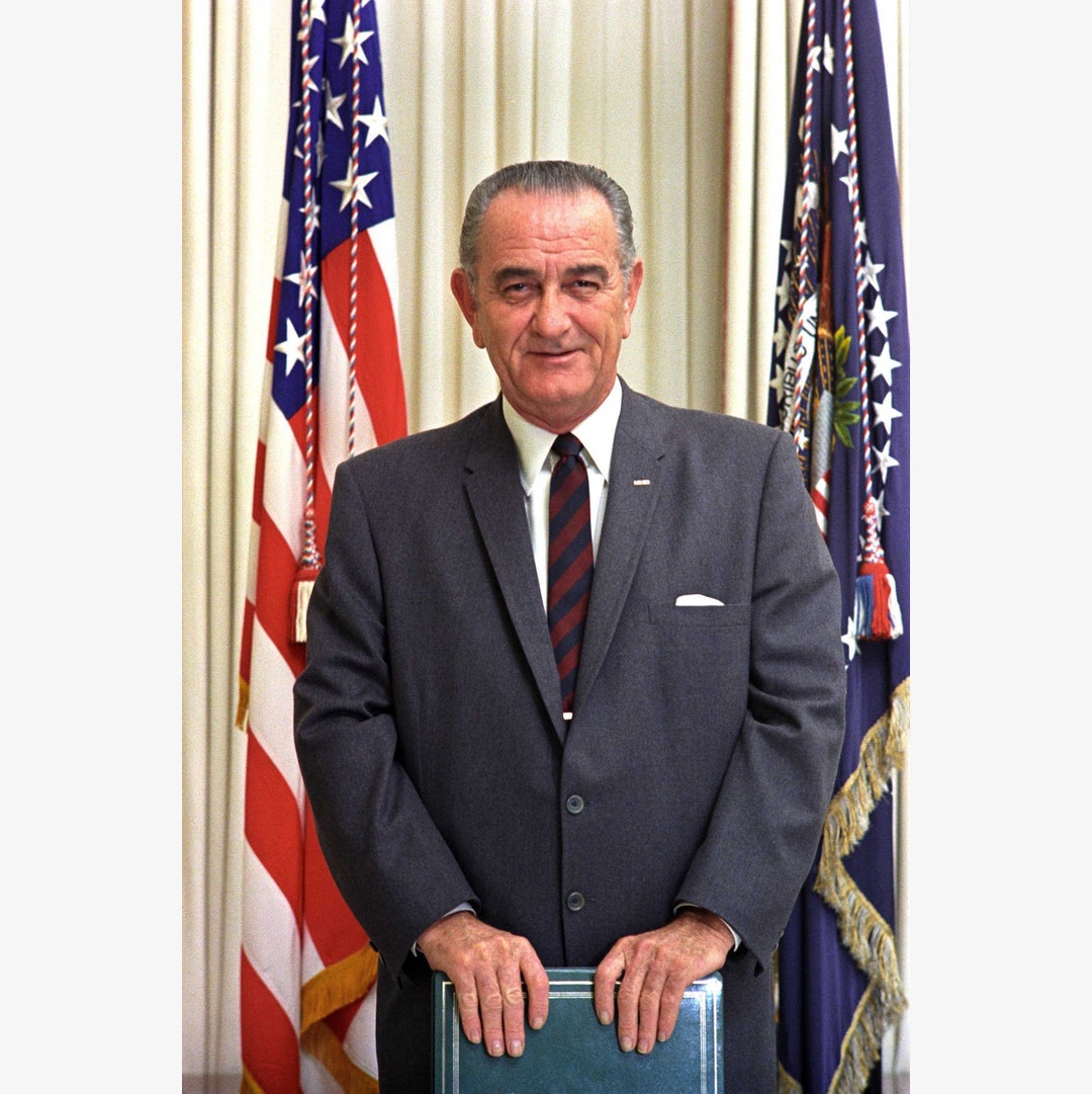 President Lyndon B. Johnson Portrait; Custom Printed Photo Poster