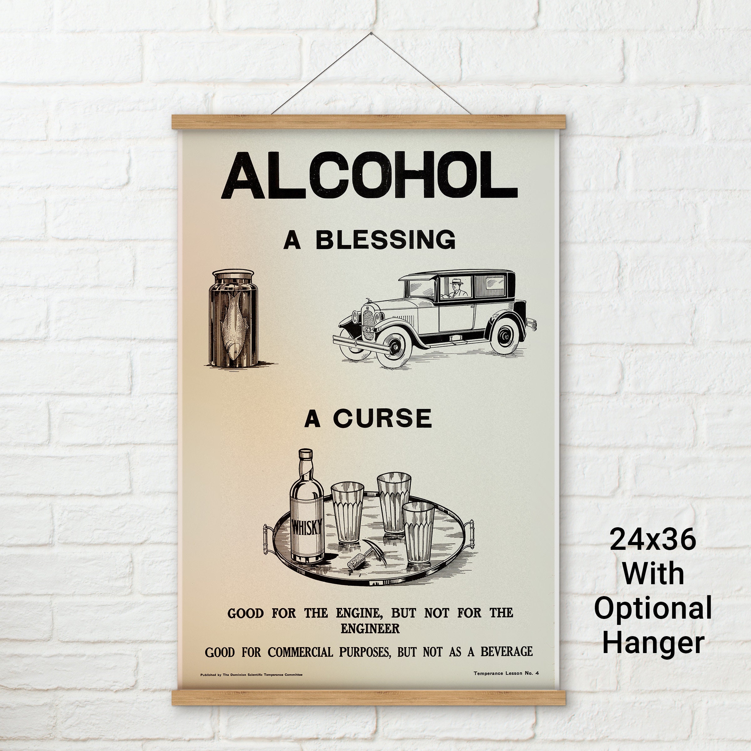 Prohibition Poster; Alcohol A Blessing A Curse; Dominion
