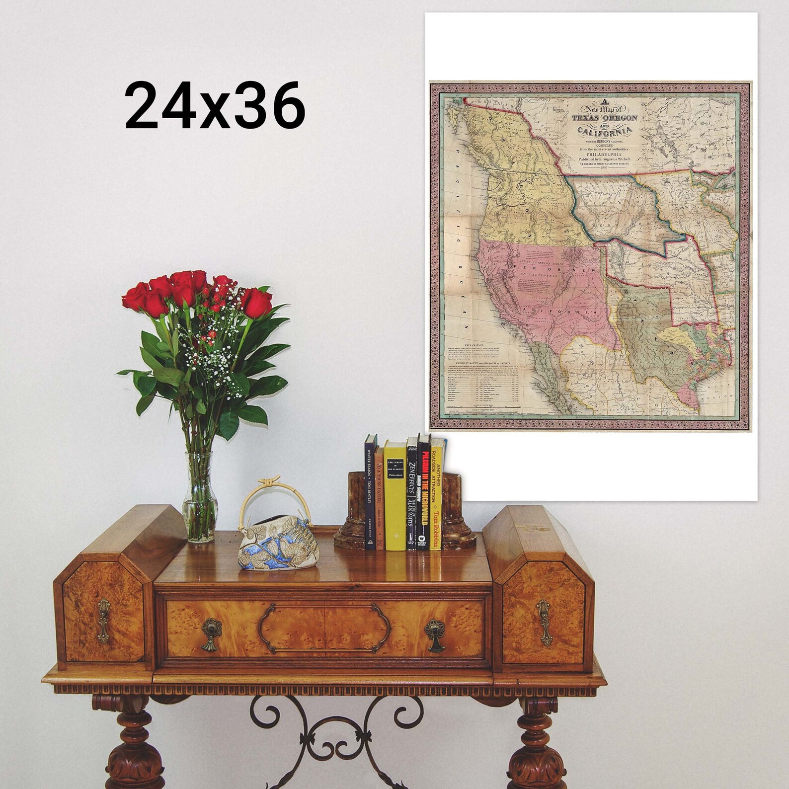 Mitchell's 1846 Historic Map of Texas, Oregon & California Reproduction ...