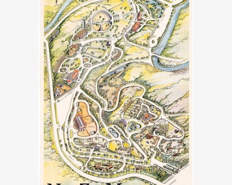 National Zoo; Zoological Park Map, 1975; Washington, DC - Teak