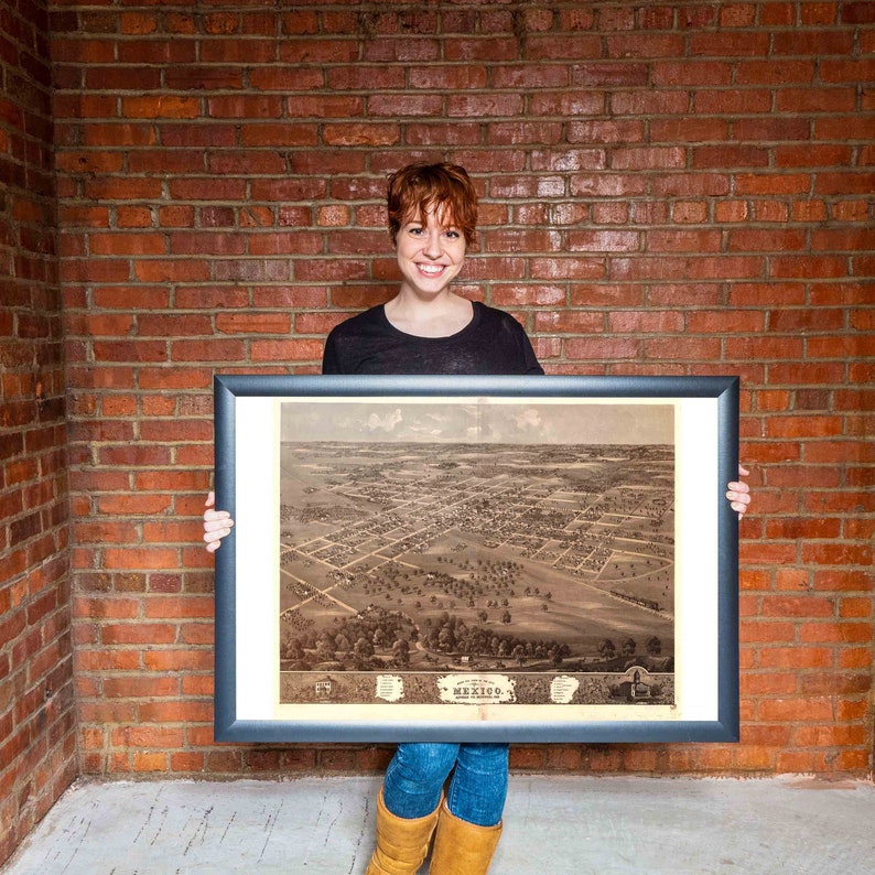 Map of Mexico Missouri Antique Map Pictorial or Birdseye Etsy