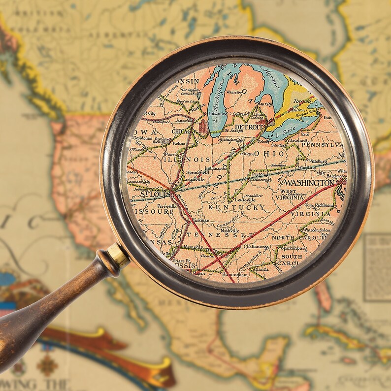 Charles A. Lindbergh Antique Map Showing Flight Routes 1928 Etsy