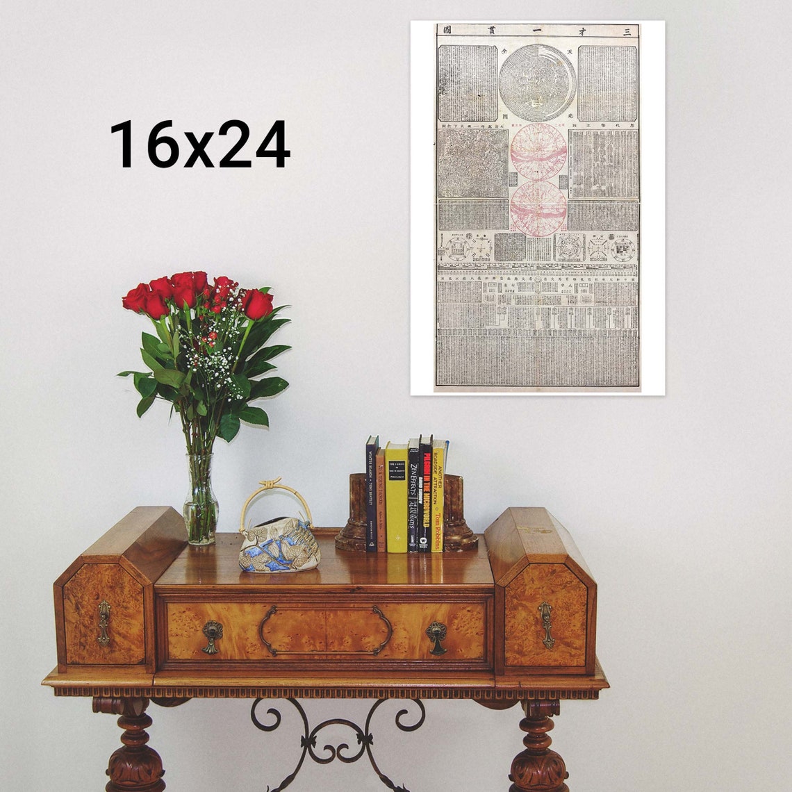 Chinese Star Chart; 1722; Antique Map; Custom Printed to Order - Teak ...