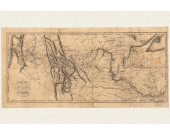 Lewis and Clark Expedition Route Across Western North America 1804