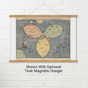 Bunting Clover Leaf Map; Historic World Map From Sacrae Scripturae ...