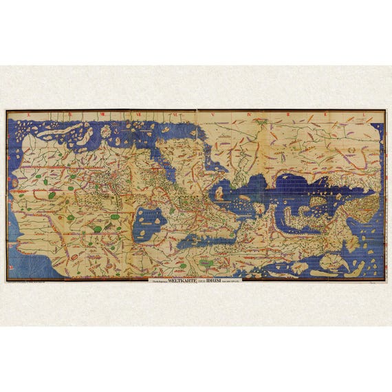 Al Idrisi's 1154 Tabula Rogeriana Northwest Iberian Peninsula Map