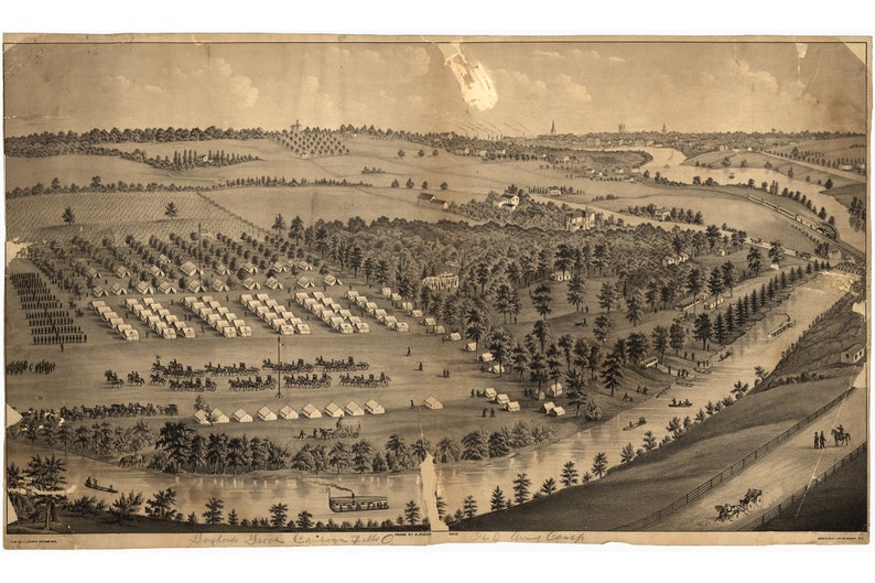 Civil War Camp Foster Cuyahoga Falls Ohio 1880 Antique Etsy