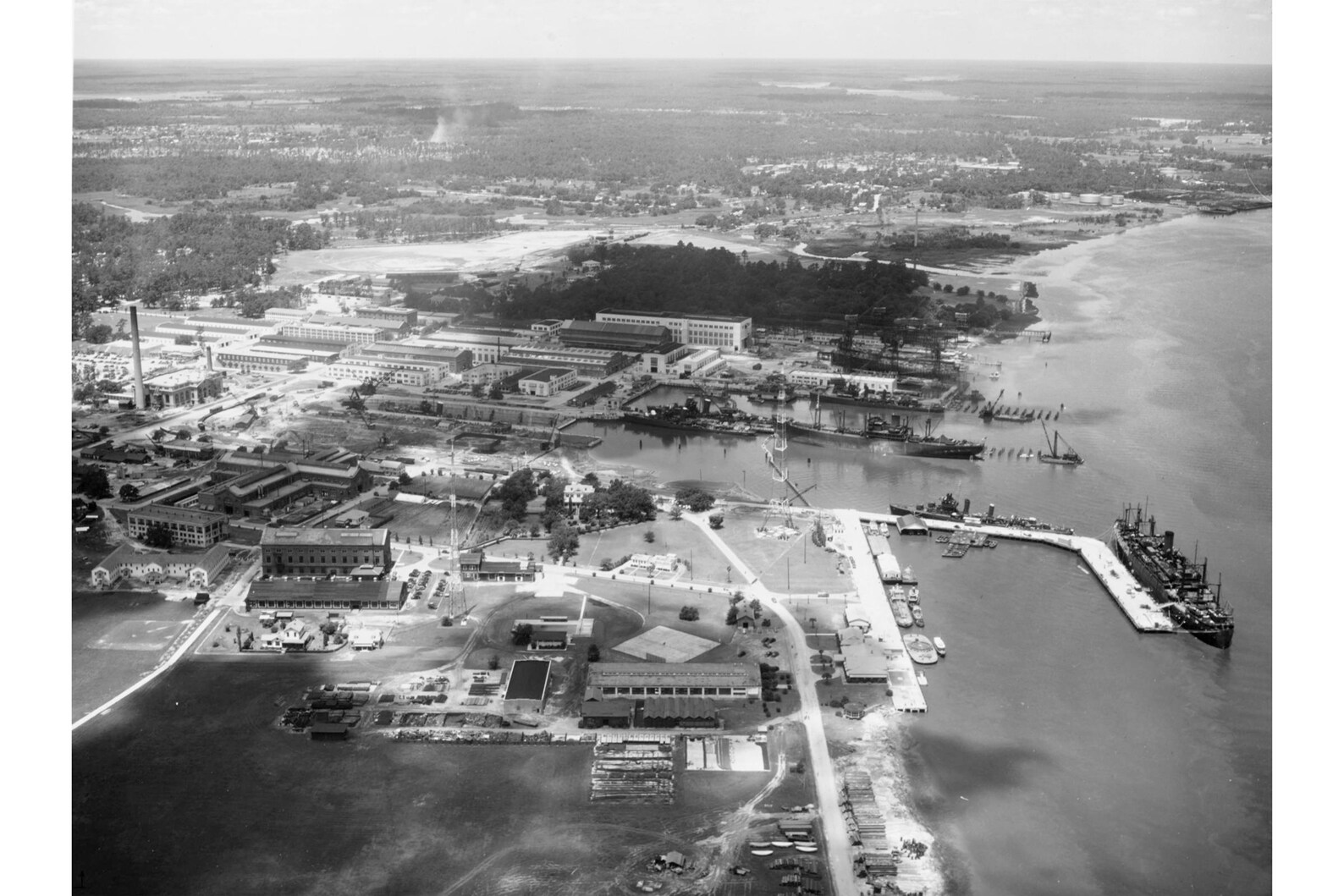 Charleston Naval Shipyard in 1941 Aerial View Custom Printed Etsy